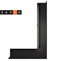 Вентиляційна решітка для каміна кутова права SAVEN Loft Angle 60х600х400 чорна, фото 4