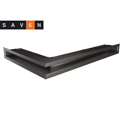 Вентиляційна решітка для каміна кутова права SAVEN Loft Angle 60х600х400 графітова, фото 1
