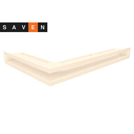 Вентиляційна решітка для каміна кутова права SAVEN Loft Angle 60х600х400 кремова, фото 1