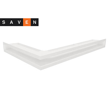 Вентиляційна решітка для каміна кутова права SAVEN Loft Angle 60х600х400 біла, фото 1