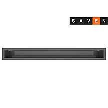 Вентиляційна решітка для каміна SAVEN Loft 90х800 графітова, фото 3