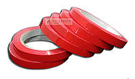 Стрічка клейка пакувальна червона (скотч) 9мм х 66 ярдів х 45мкм для кліпсаторів