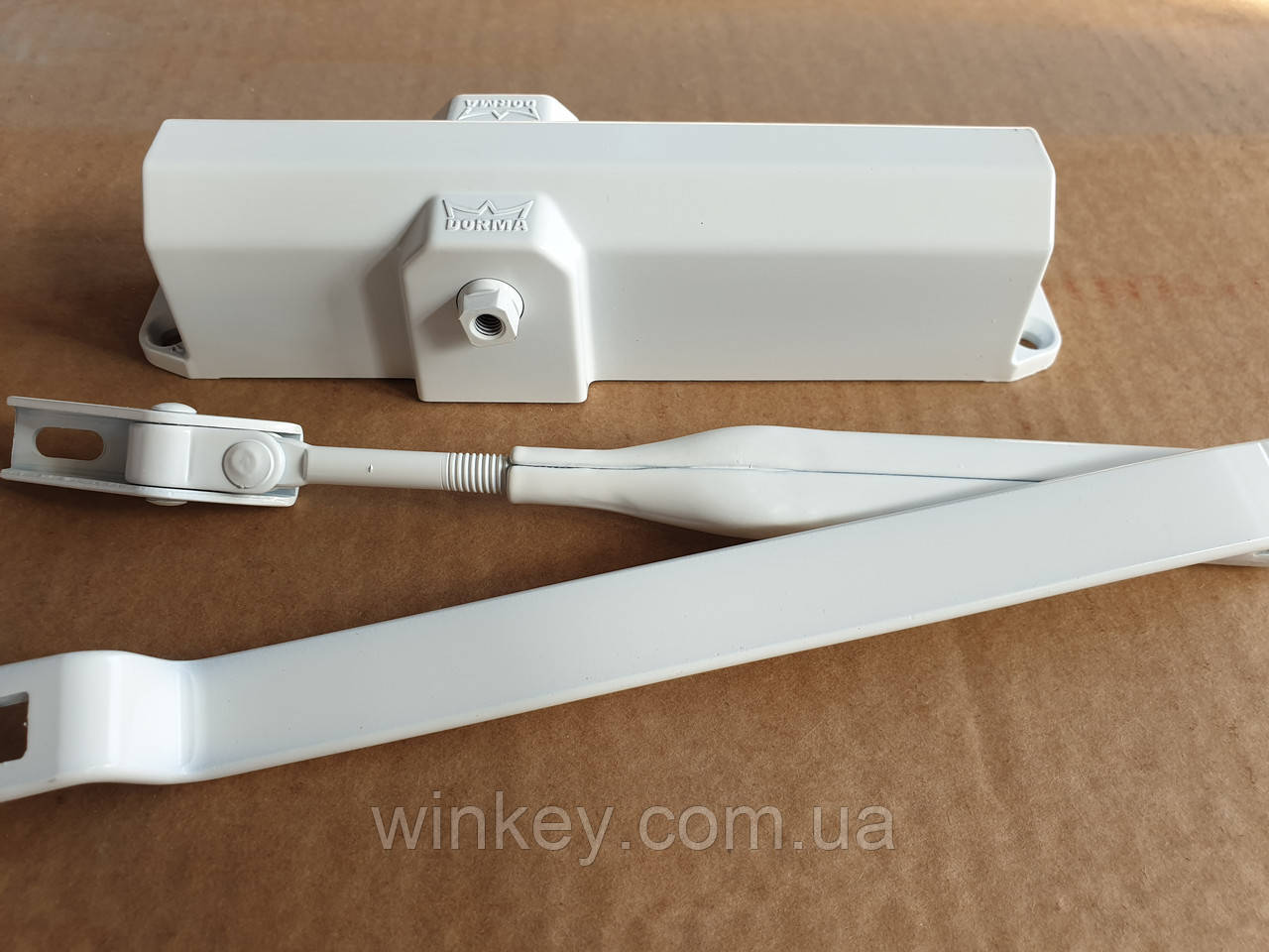 Доводчик дверний Dorma TS Compact з ножицями білий