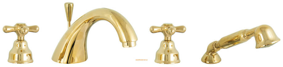 Змішувач для ванної Emmevi DECO classic 4 отв золото OR12120, фото 2