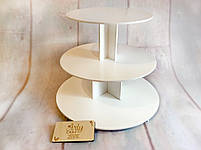 Підставка для капкейків, кексів Біла 31х30 см (3 яруси), фото 2