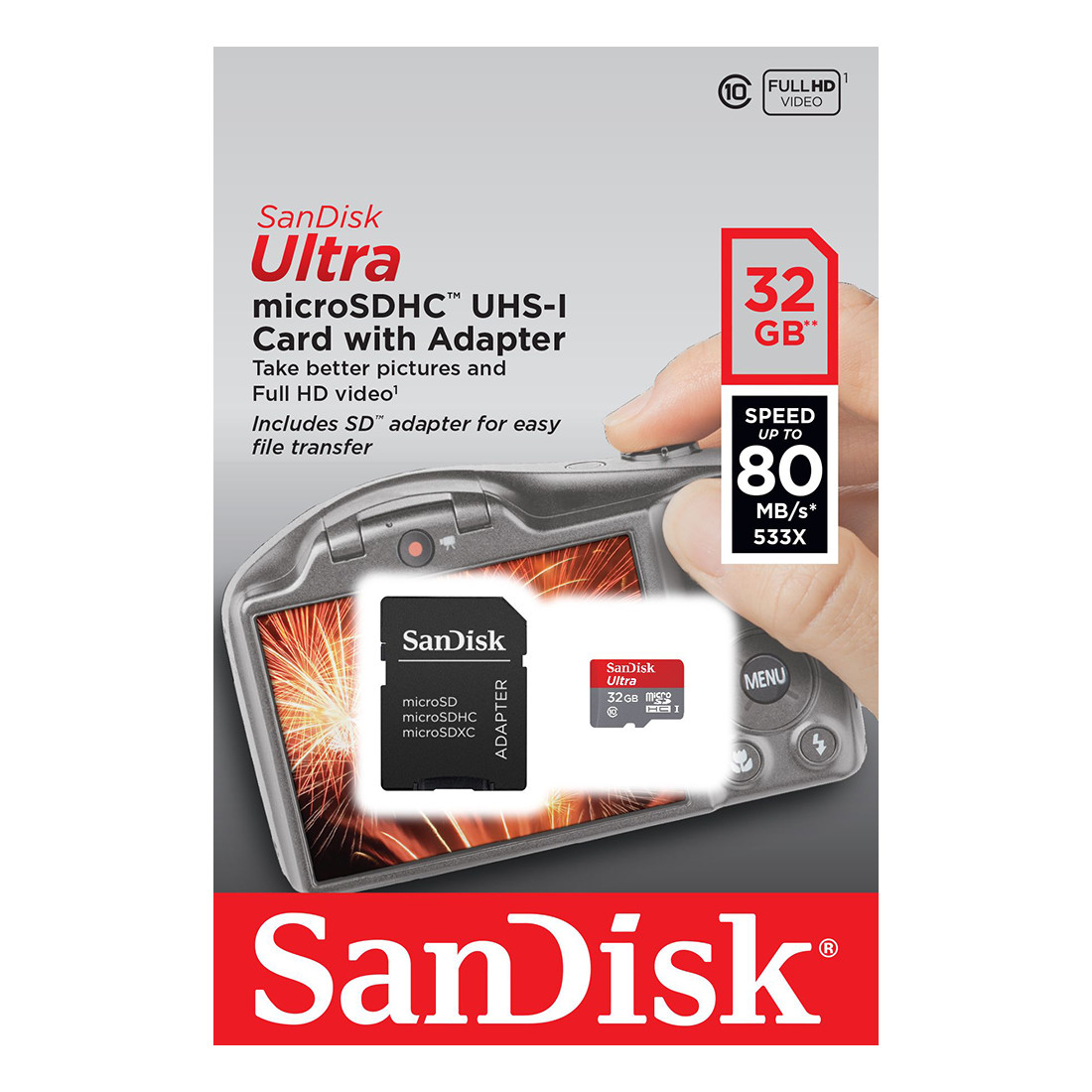 Картка пам'яті microSD 32Gb SanDisk Class 10, фото 1