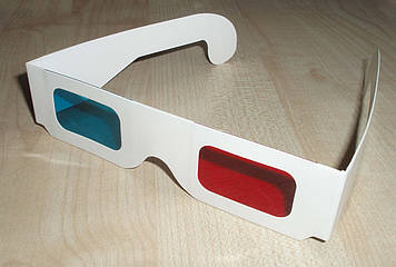 3D стерео окуляри (анагліфні) професійної серії, картон