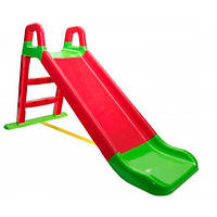 Дитяча гірка пластикова від 1 року червона з зеленим для малюків Doloni Toys мала - довжина 140см висота 80см