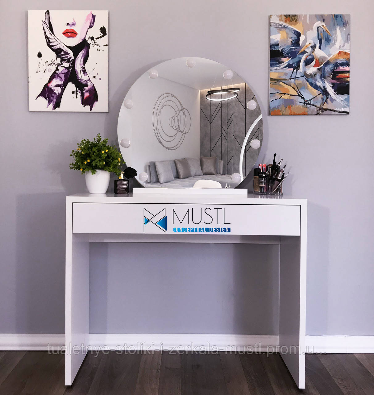 Туалетный столик Gross с круглым зеркалом (ID#1062959711), цена: 6300 ...