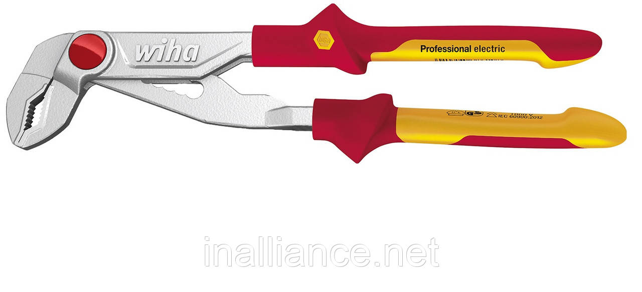 Кліщі для водяних насосів 250 мм діелектричні з кнопкою регулювання Professional electric Wiha 37450
