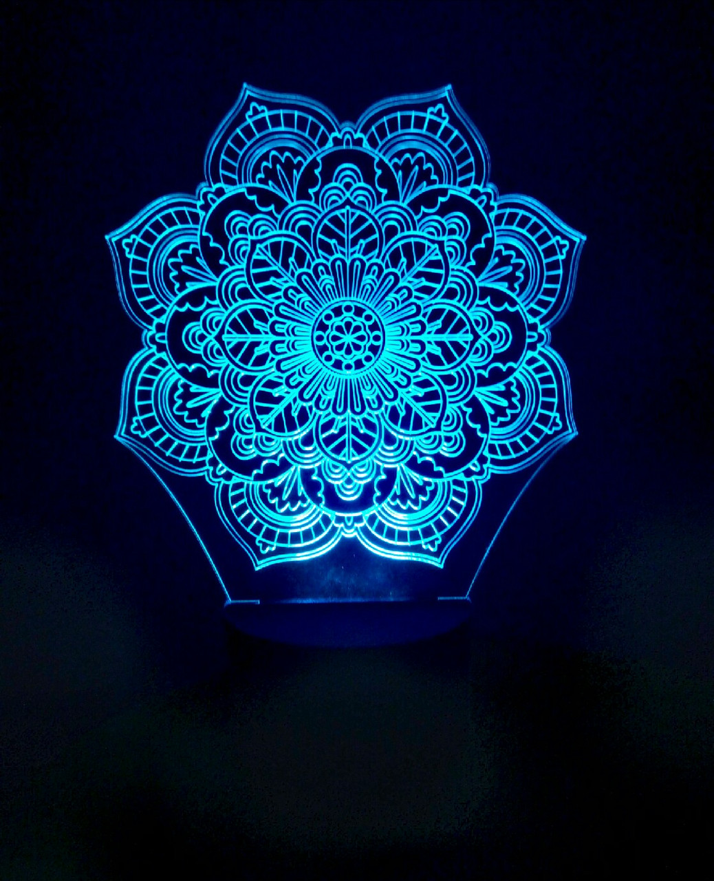 3d-світильник Мандала, 3д-нічник, кілька підсвічувань (на батарейці), фото 1