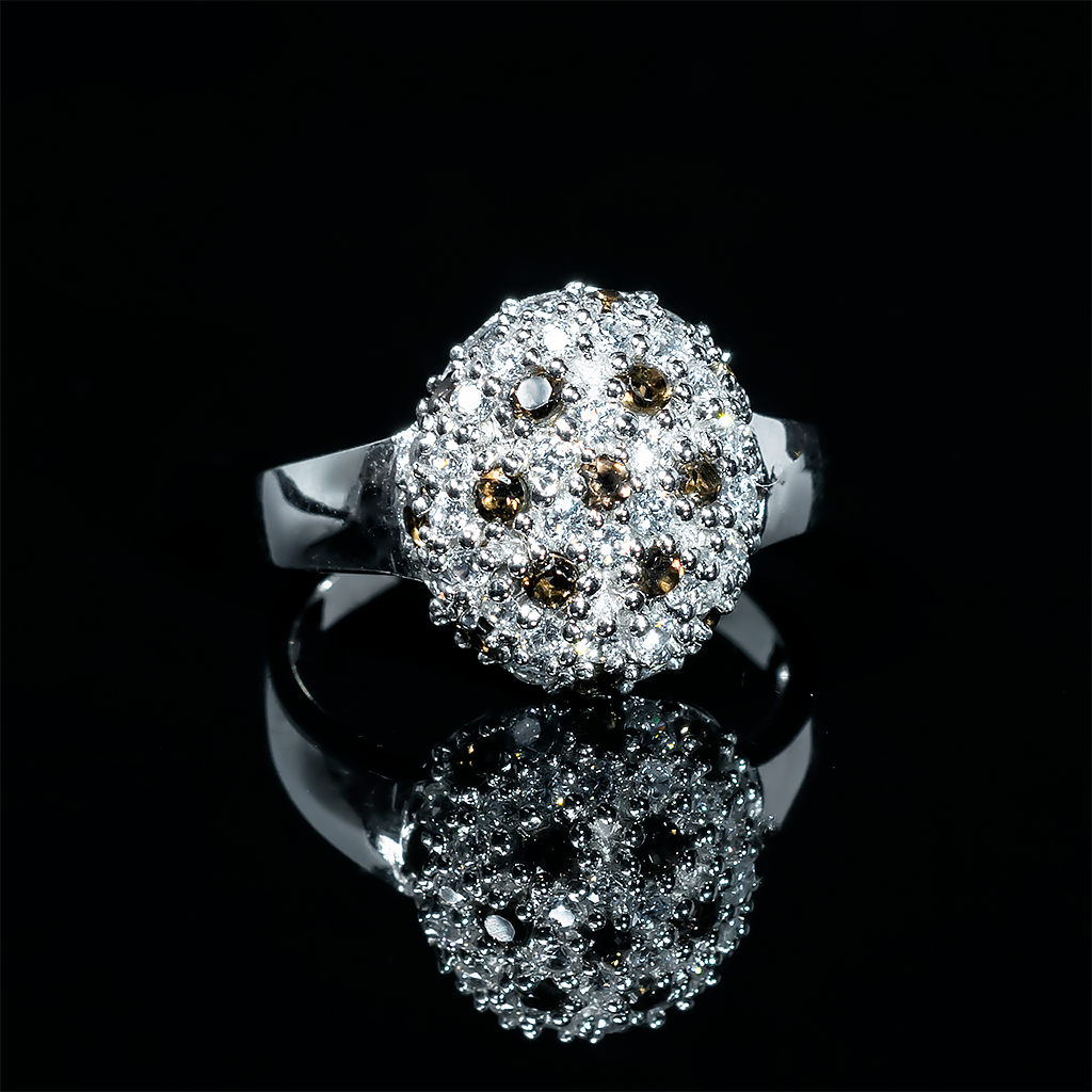 Срібне кільце з рахтопазом, 1288КР