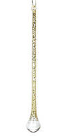 Новогоднее елочное украшение "Сосулька 15 см с глиттером" цвет - золотистый , стекло, набор 12 шт