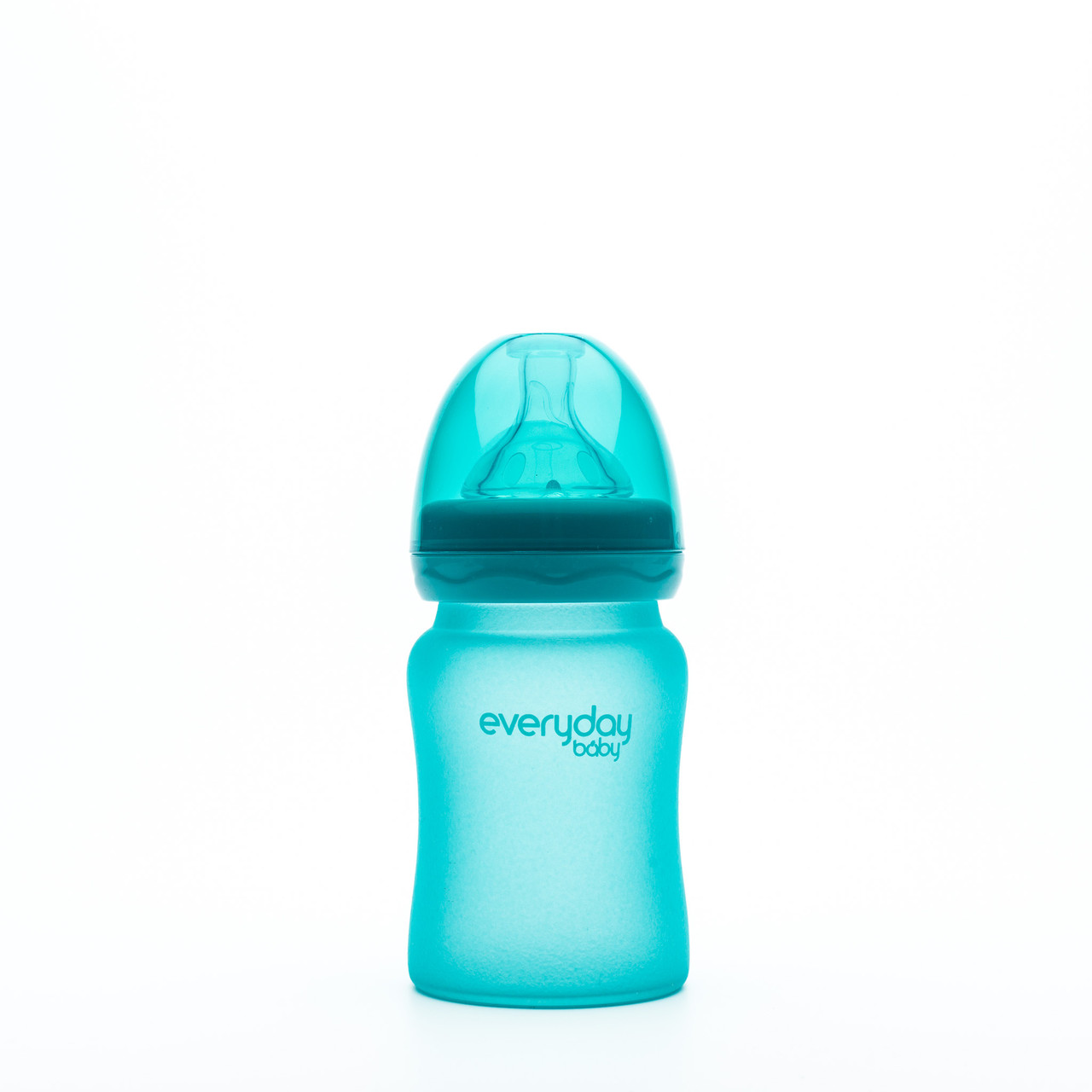 Скляна термочутлива дитяча пляшечка Everyday Baby 150 мл Колір бірюзовий