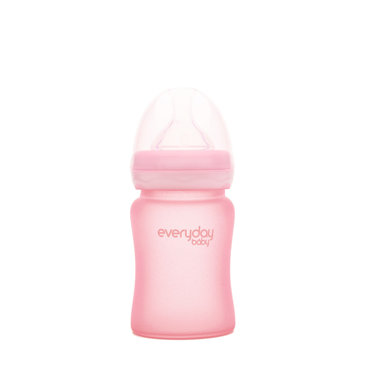 Скляна дитяча пляшечка з силіконовим захистом Everyday Baby 150 мл Колір рожевий