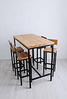 Комплект барный GoodsMetall стол + стулья в стиле Лофт 1200х1100х500 БСТ80