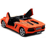 Машинка іграшкова Автопром «Lamborghini avendador roadster», 18 см, світло, звук, помаранчевий (68274A), фото 6