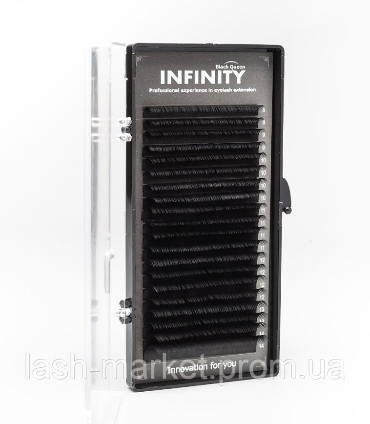 Вії для нарощування INFINITY 0,07 однієї довжини С; СС; чорні