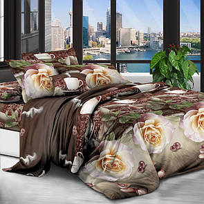 Двоспальне постільна білизна Софія кави і троянди