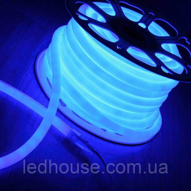 Синій світлодіодний Гнучкий Неон LED FLEX 220 V 360° ip68 круглий