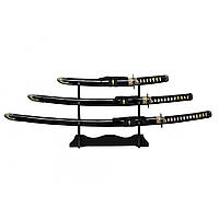 Набір сувенірних катан 3 в 1, висока якість + підставка в комплекті