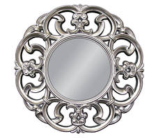Дзеркало кругле в стилі бароко Срібне PU-087 100x100cm