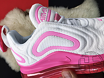 Жіночі кросівки Nike Air Max 720 White Pink Rise Laser Fuchsia AR9293-103, фото 6