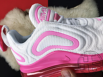 Жіночі кросівки Nike Air Max 720 White Pink Rise Laser Fuchsia AR9293-103, фото 3