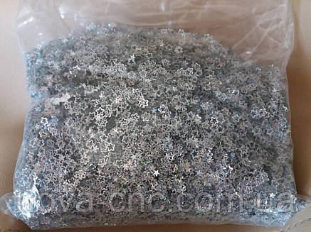 Паєтки Блискітки зірочки срібло, фото 2