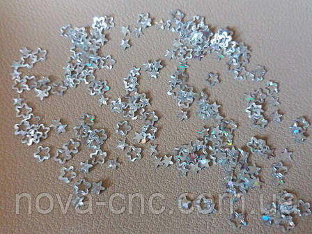 Паєтки Блискітки зірочки срібло, фото 1