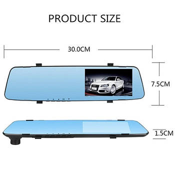 Дзеркало відеореєстратор DVR L1022TP (4,3") 2 камери FULL H.D