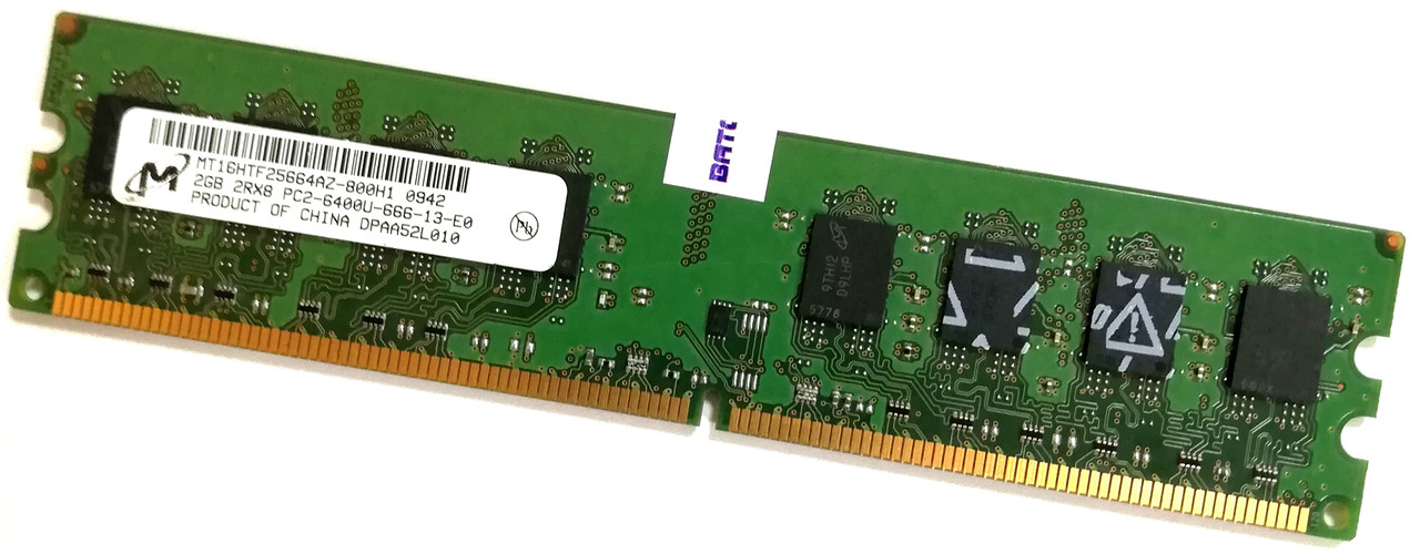 Оперативна пам'ять Micron DDR2 2Gb 800MHz PC2-6400U 2R8 CL6 (MT16HTF25664AZ) Б/В