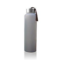 Скляна пляшка для води з силіконовим захистом Everyday Baby 400мл. Колір світло-сірий