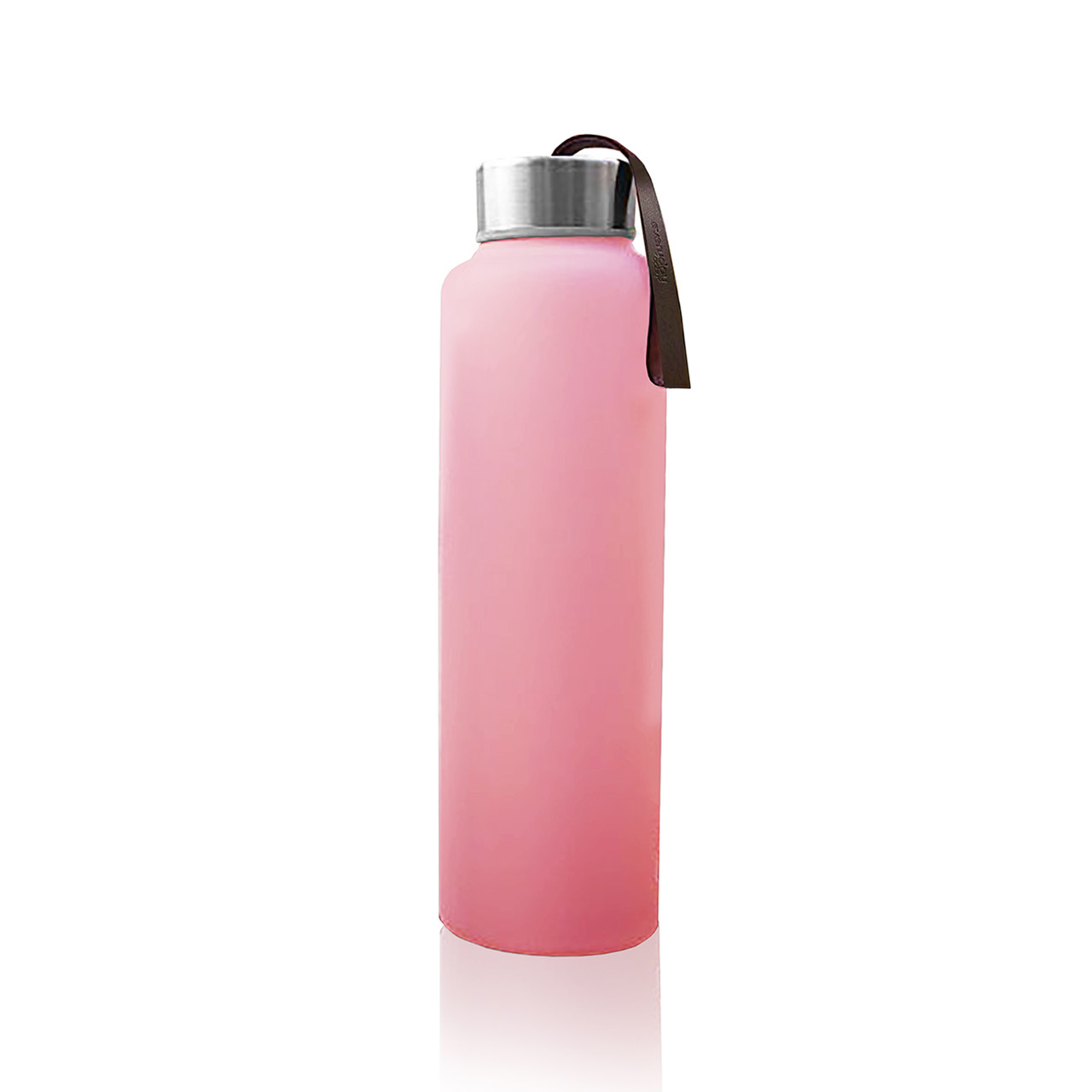 Скляна пляшка для води з силіконовим захистом Everyday Baby 400мл. Колір рожевий