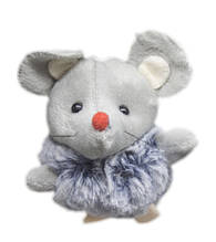 М'яка іграшка Пухнаста мишка (сіро-синя)