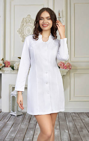 Жіночий медичний халат Рада білий - Халат для косметолога, фото 1