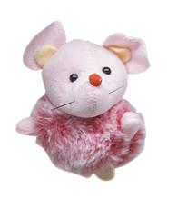 М'яка іграшка Пухнаста мишка (рожево-червона)