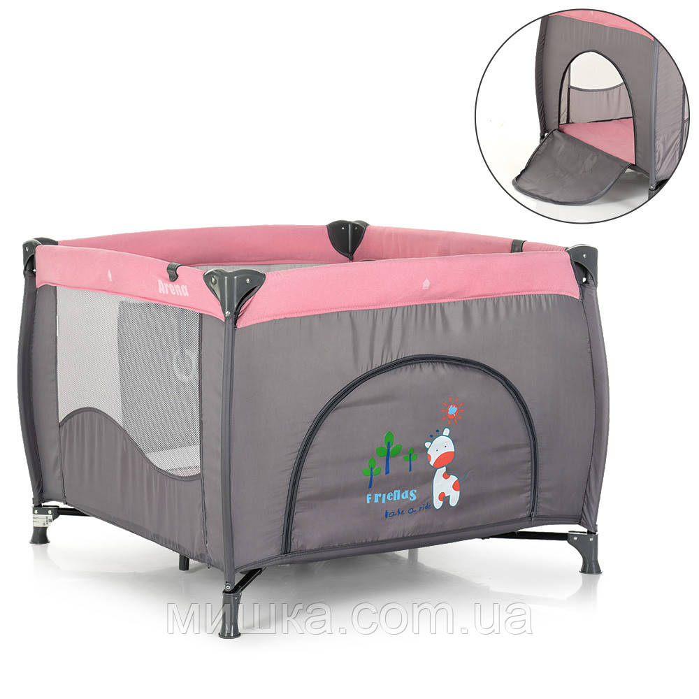 Манеж-ліжечко для малюків ME 1030 ARENA PINK LEN