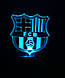 3d-світильник ФК Барселона, 3д-нічник, кілька підсвічувань (на батарейці), фото 3