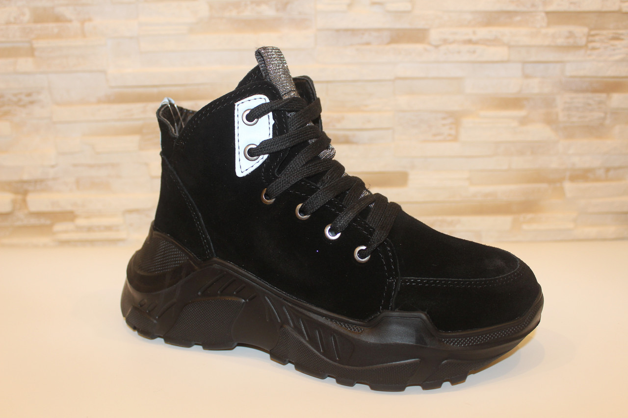 Черевики жіночі зимові чорні натуральна замша С817, фото 1