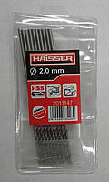 Свердло 2,0х56х85 мм по металу довга серія 10шт по металу HAISSER DIN 340