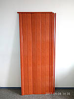 Дверь гармошка раздвижная глухая пластиковая 810*2030*6 мм стандарт ПВХ #266 Ольха красная
