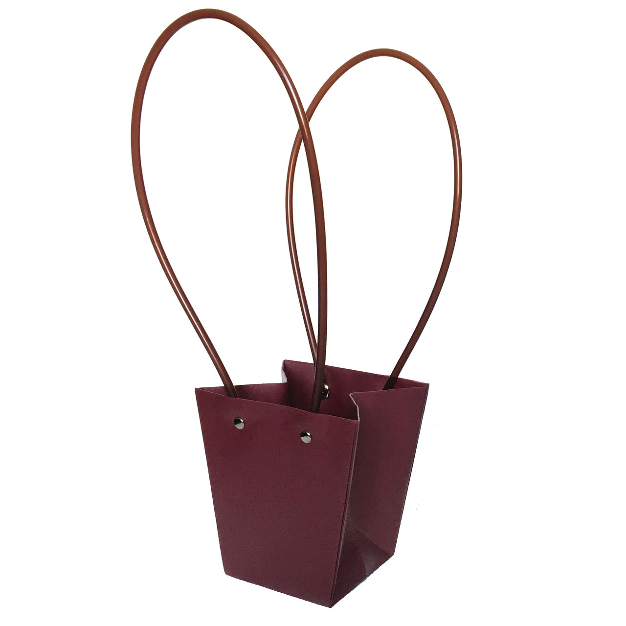 Паперова сумка-трапеція вологостійка для букетів бордова, фото 1