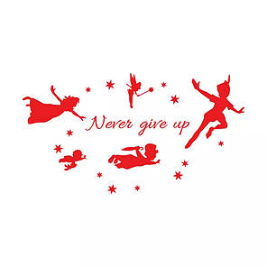 Наклейка на стіну, вінілові наклейки в магазин "Never give up" (лист 60*22см), фото 2