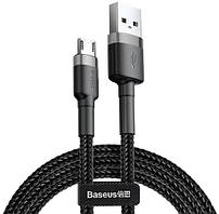 Кабель USB Baseus Cafule Micro 2.4A 1M, Gray+Black (CAMKLF-BG1)