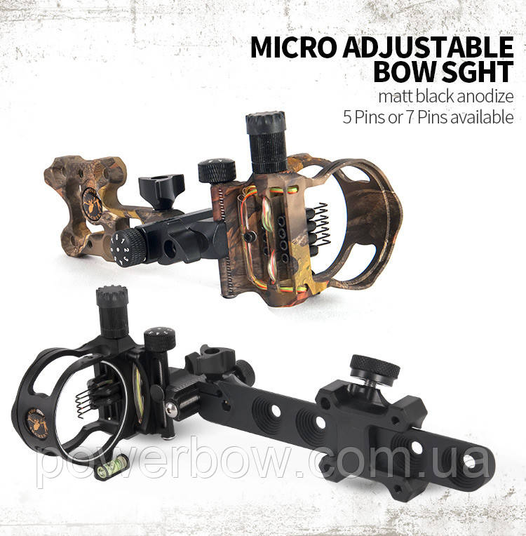 Прицел для блочного лука TP7550 черный (5 пинов, 0.019 ...