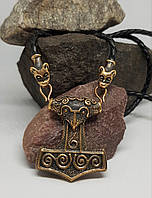 Молот Тора в стиле Мамен большой, бронзовое шейное украшение