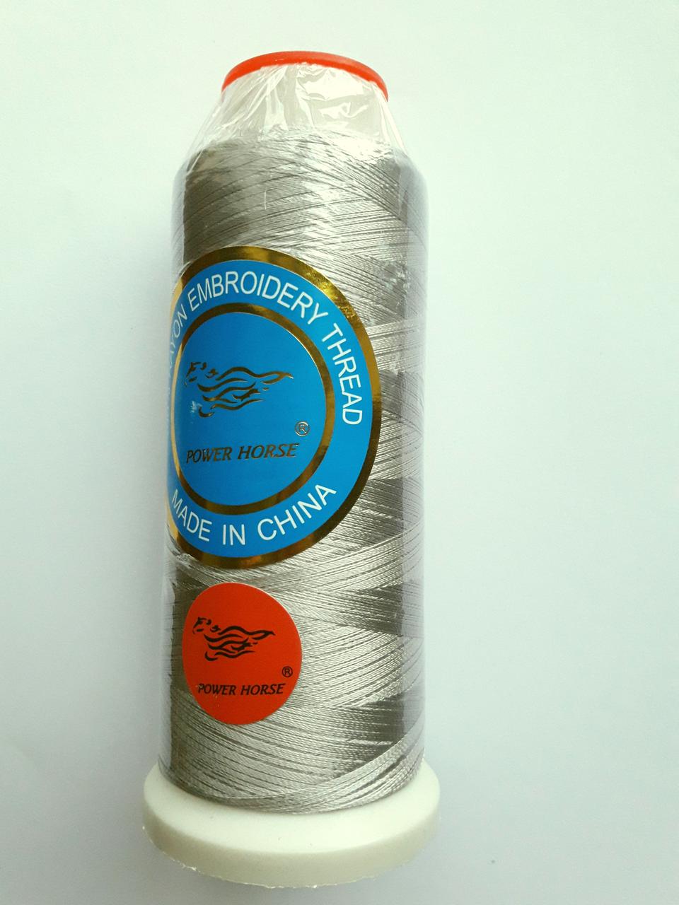 Нитки для машинної вишивки 100% віскоза (100% rayon) 3000 метрів, №428, сірий