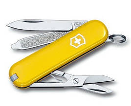 Ніж складаний, мультитул Victorinox Classic SD (58 мм, 7 функцій), жовтий 0.6223.8