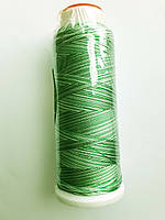 Нитки для машинной вышивки меланж 100% вискоза(100% rayon) 3000 ярдів, № 013, зелена з білим